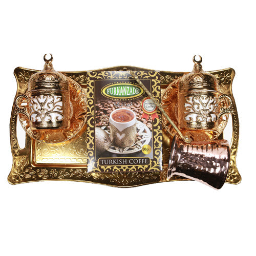 4503 Gold Tepsili Kahve Seti