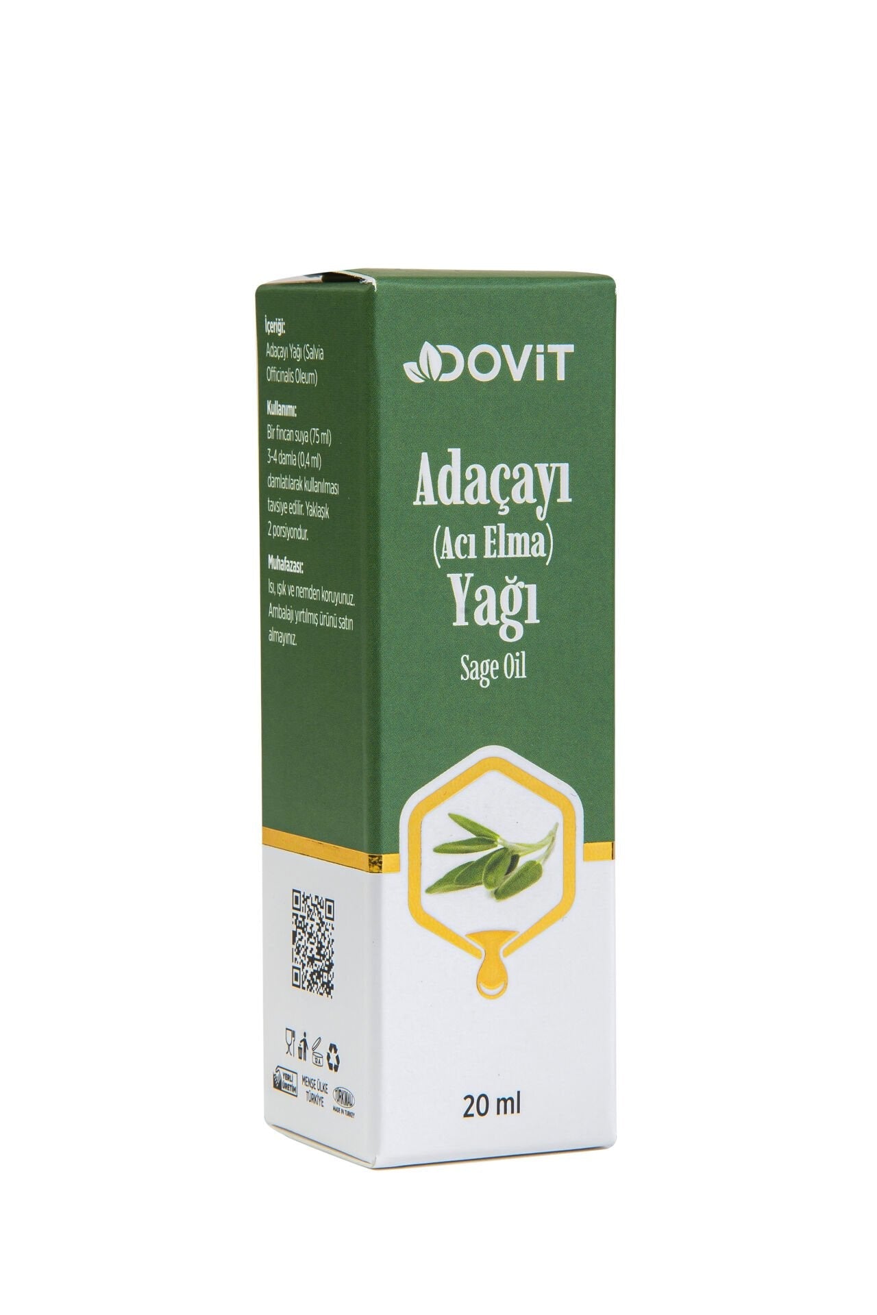 DOVİT ADAÇAYI (ACI ELMA) YAĞI 20 ML (DİSTİLASYON)-12 Adet