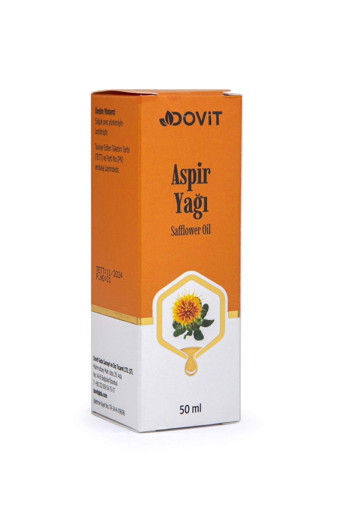 DOVİT ASPİR YAĞI 50 ML (SOĞUK SIKIM)-12 Adet