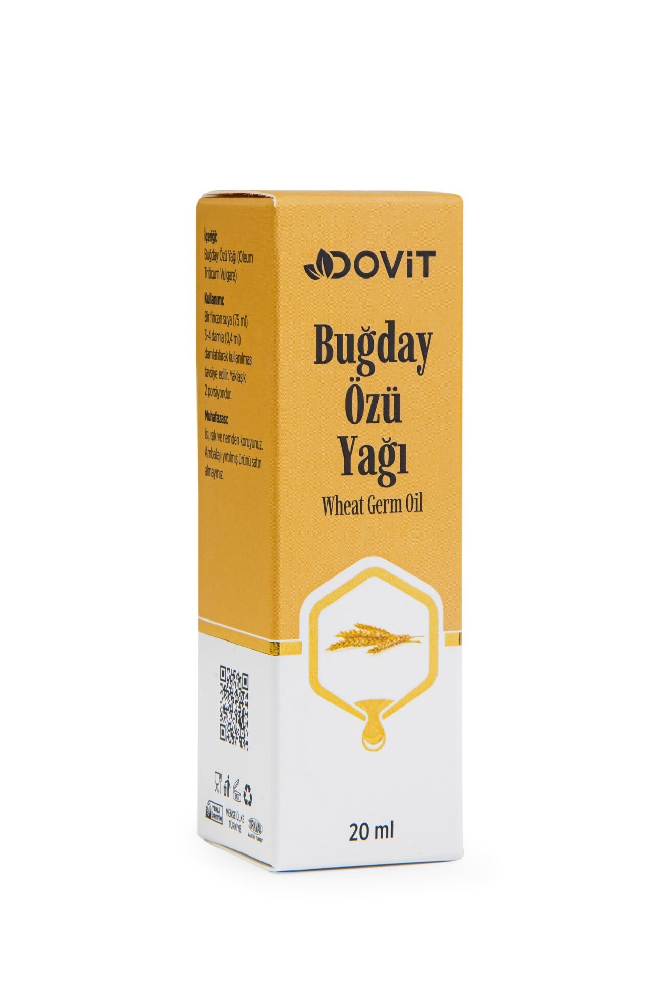 DOVİT BUĞDAY ÖZÜ YAĞI 20 ML (SOĞUK SIKIM)-12 Adet
