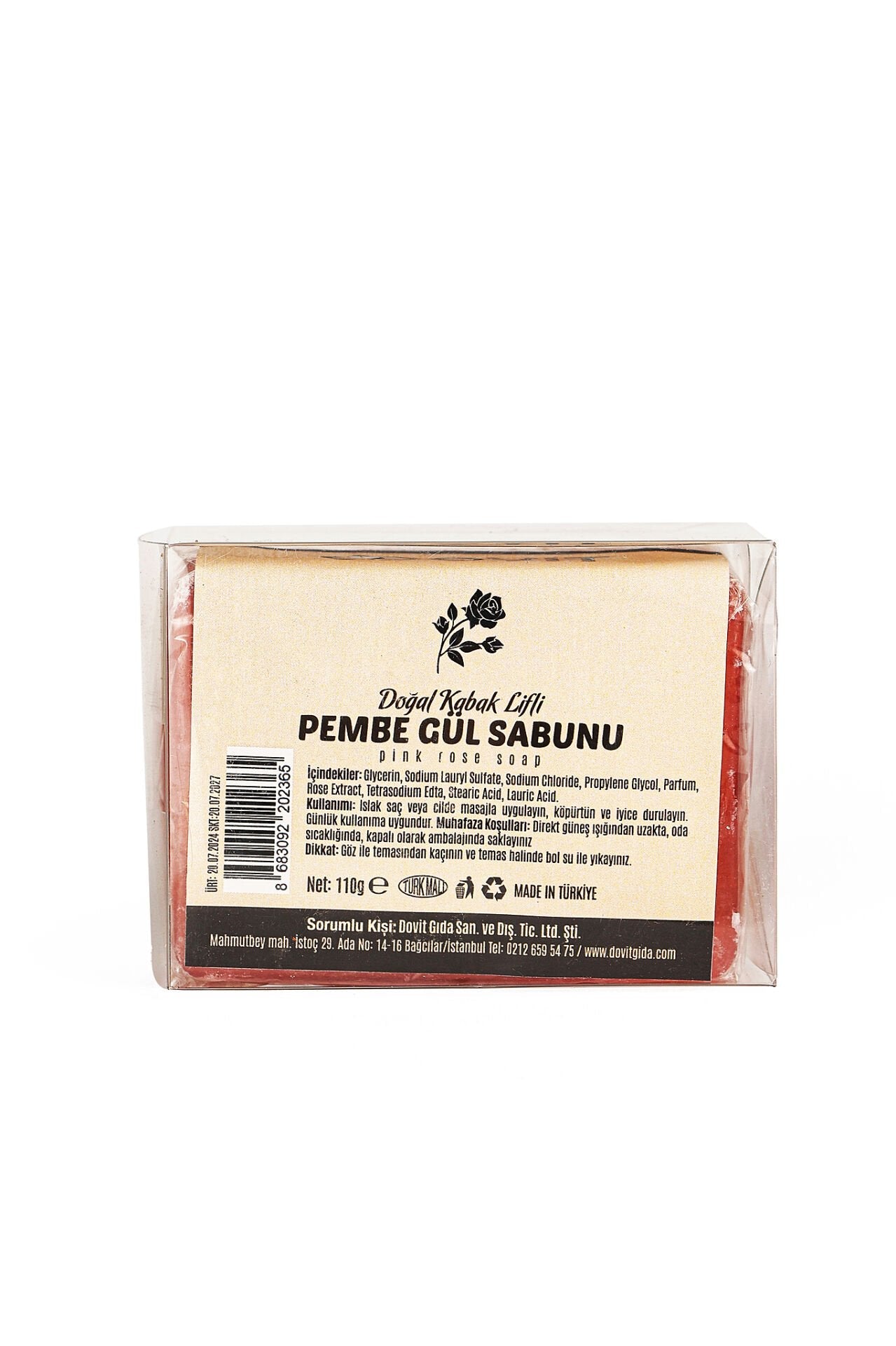 DOVİT PEMBE GÜL SABUNU 110 GR-12 Adet