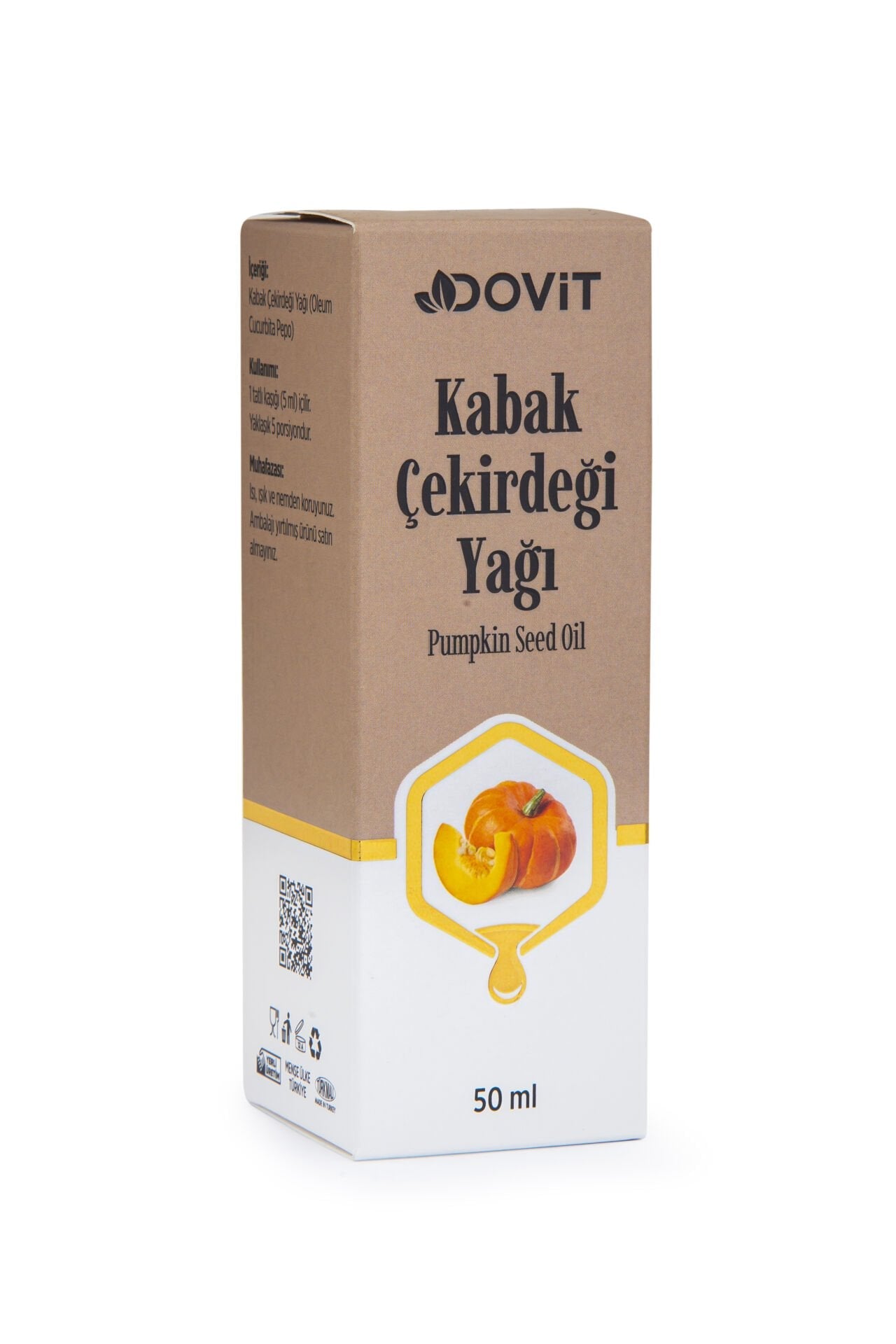 DOVİT KABAK ÇEKİRDEĞİ YAĞI 50 ML (SOĞUK SIKIM)-12 Adet