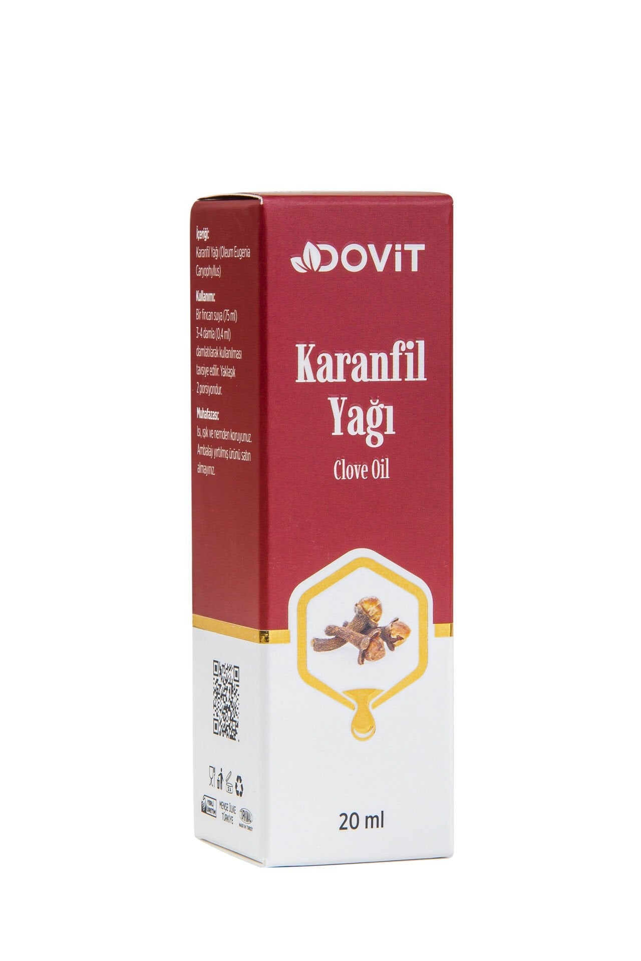 DOVİT KARANFİL YAĞI 20 ML (DİSTİLASYON)-12 Adet