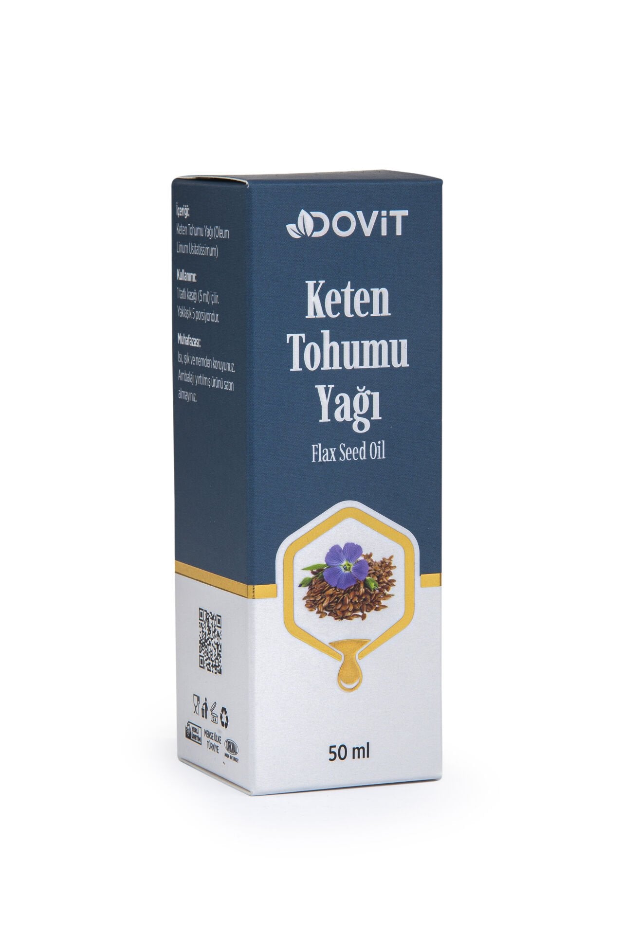 DOVİT KETEN TOHUMU YAĞI 50 ML (SOĞUK SIKIM)-12 Adet