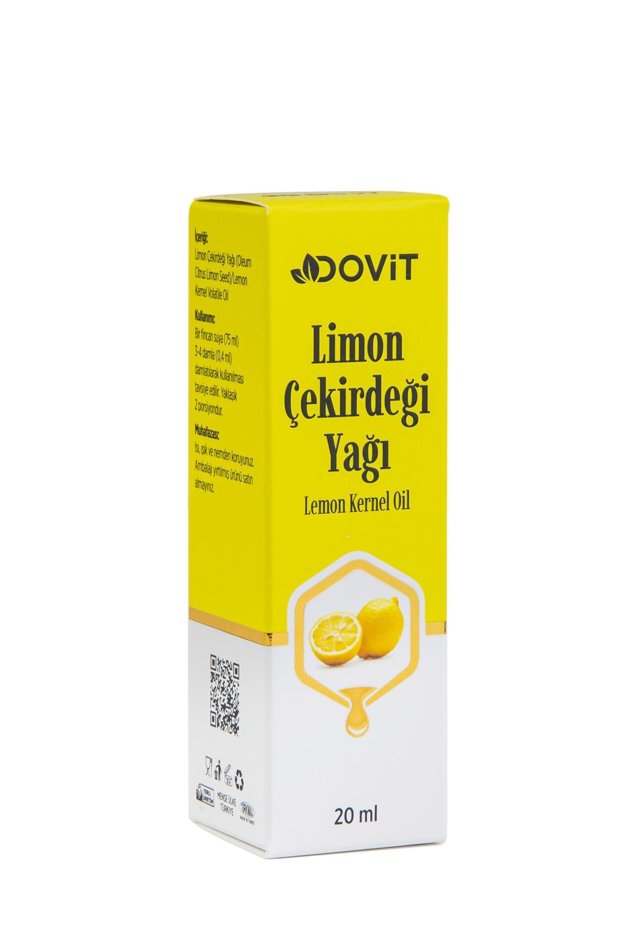 DOVİT LİMON ÇEKİRDEĞİ YAĞI 20 ML (DİSTİLASYON)-12 Adet