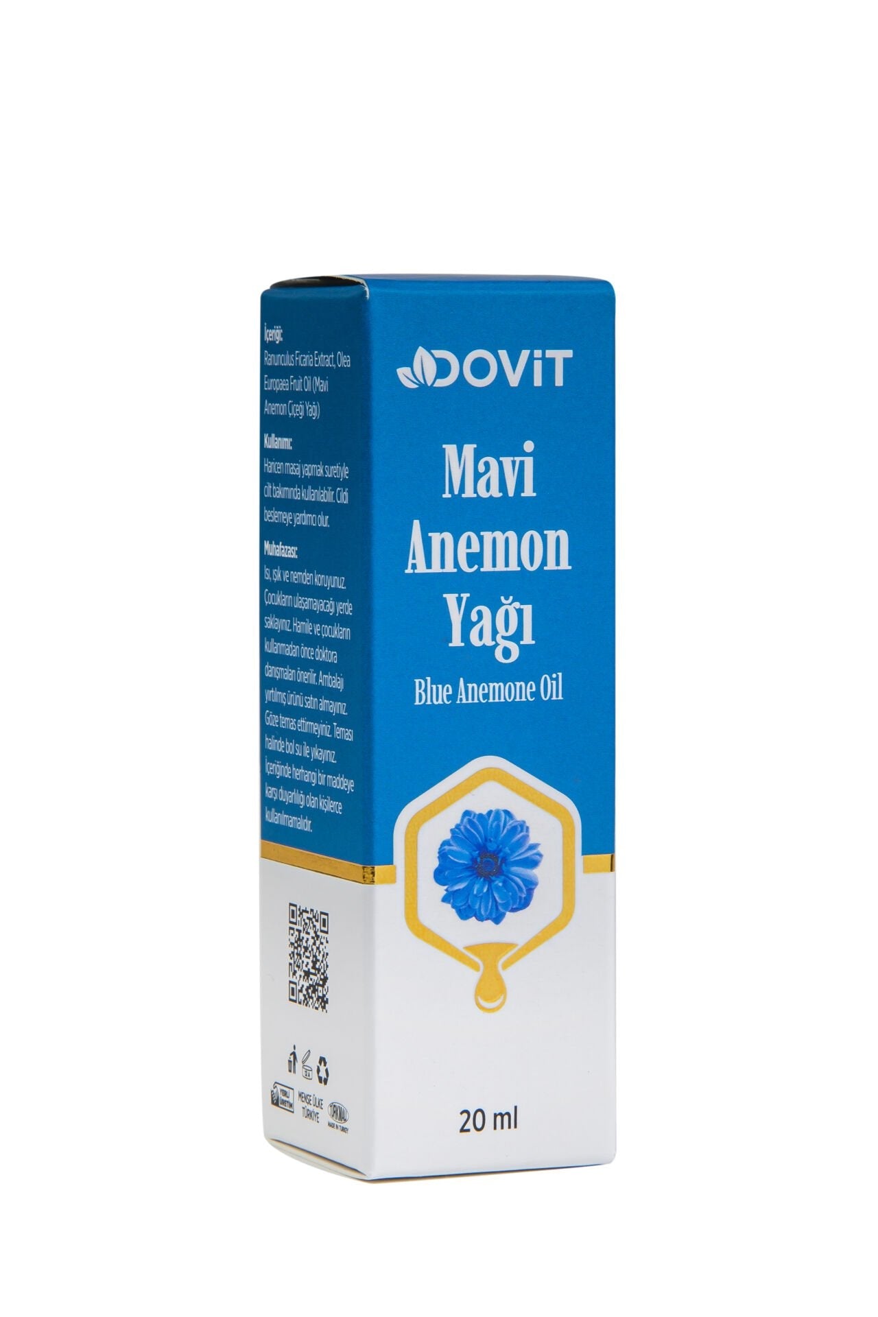 DOVİT MAVİ ANEMON YAĞI 20 ML (DİSTİLASYON) 3/4 SEYRELTME-12 Adet