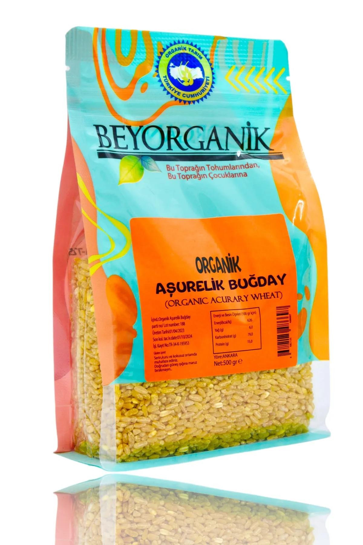 BEYORGANİK-Organik Aşurelik Buğday 500gr (PESTİSİT VE AFLATOKSİN ANALİZLİ)-12 Adet