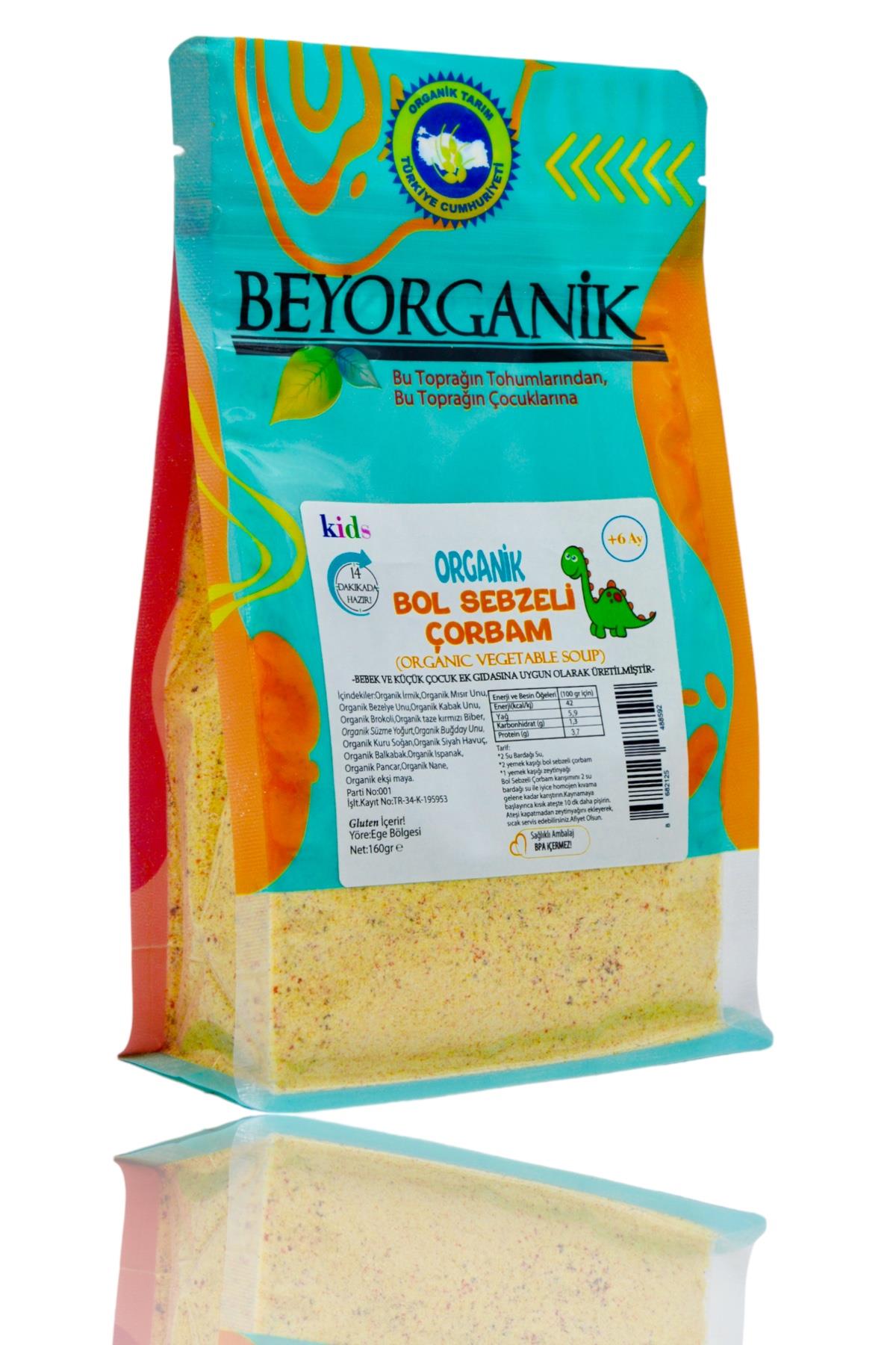 BEYORGANİK-Organik Bol Sebzeli Çorbam 160gr +6ay    (PESTİSİT VE AFLATOKSİN ANALİZLİ)-12 Adet