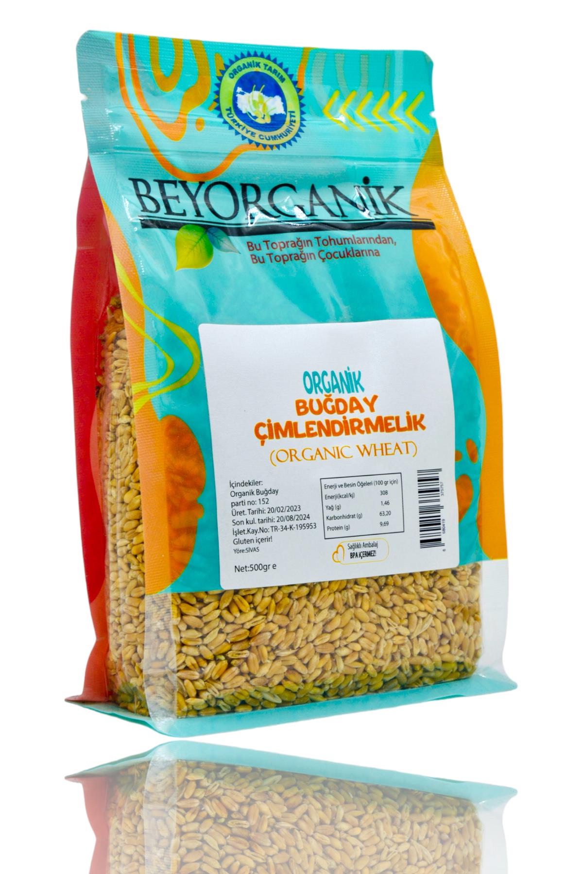 BEYORGANİK-Organik Buğday 500gr    (Pestisit ve Aflatoksin Analizli)-12 Adet