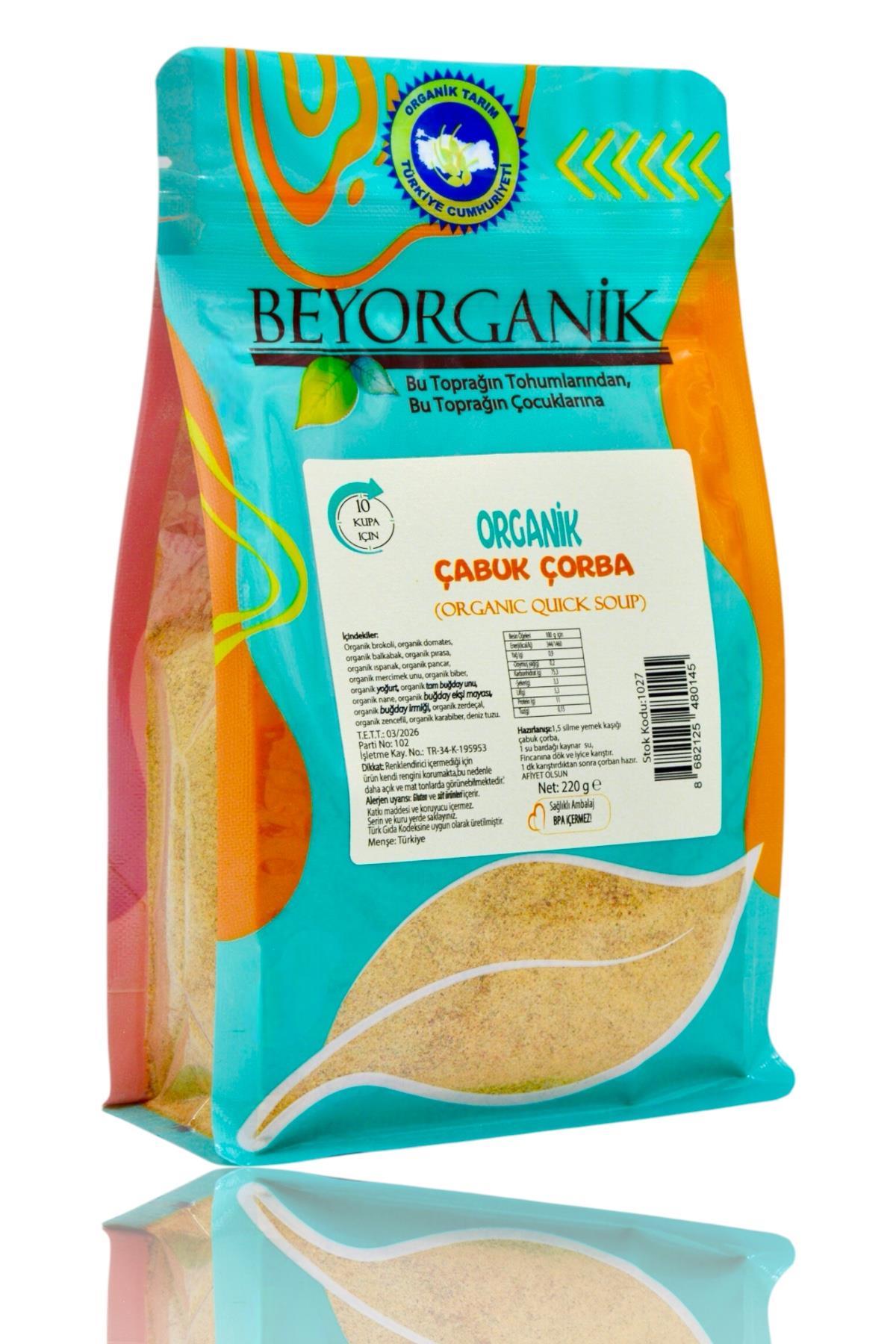 BEYORGANİK-Organik Çabuk Çorba 10 kullanımlık-12 Adet