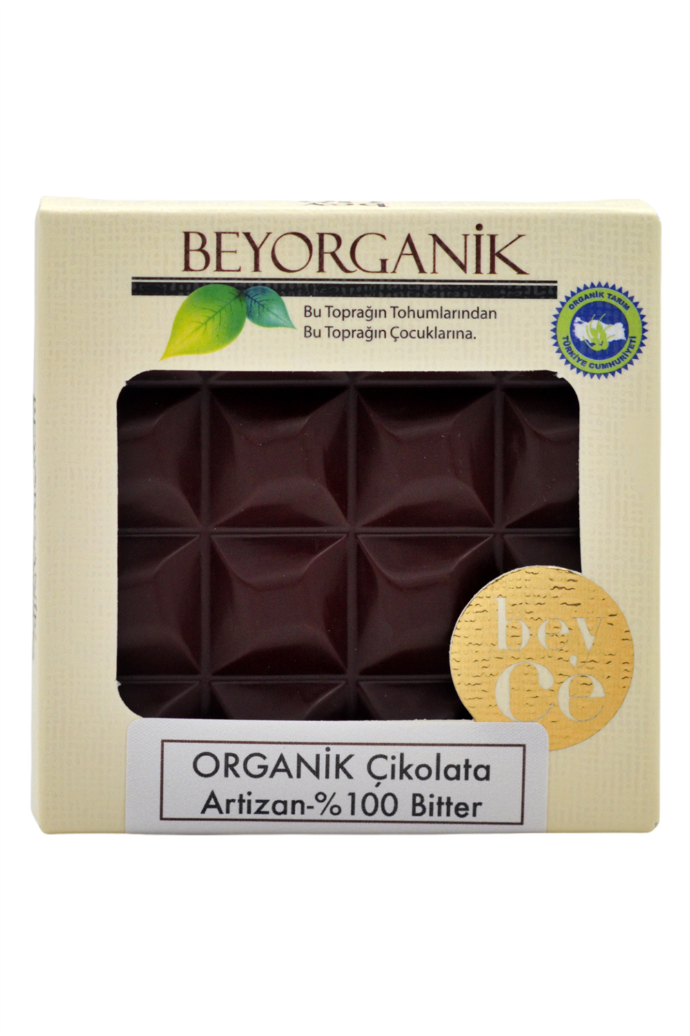 BEYORGANİK-Organik Artizan   Çikolata %100 Bitter 40gr-12 Adet