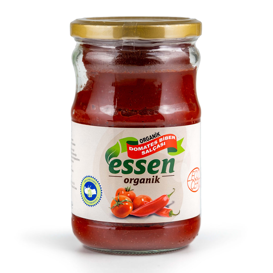 ESSEN - Organik Domates-Biber Karışık Salça (TUZSUZ) 650GR - 12 Adet