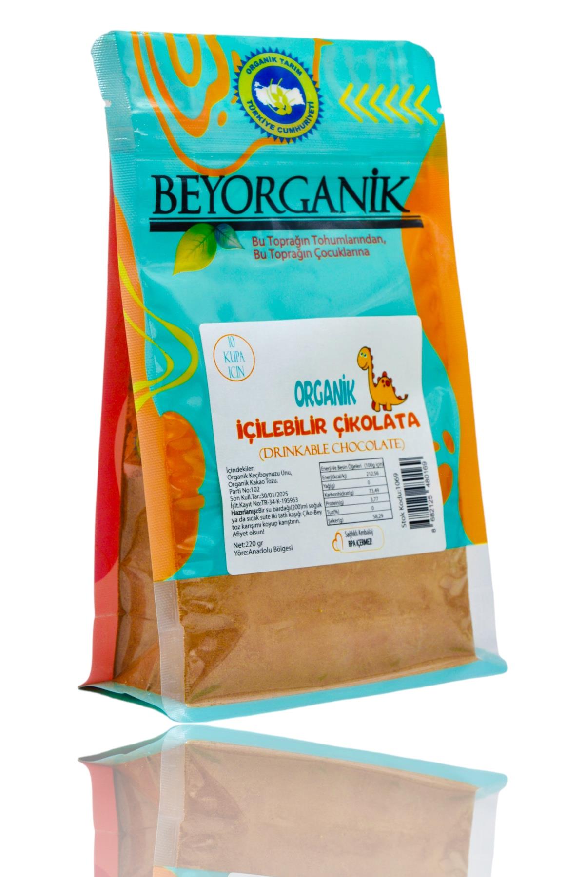 BEYORGANİK-Organik İçilebilir Çikolata 220gr 10 kupalık     (PESTİSİT VE AFLATOKSİN ANALİZLİ)-12 Adet