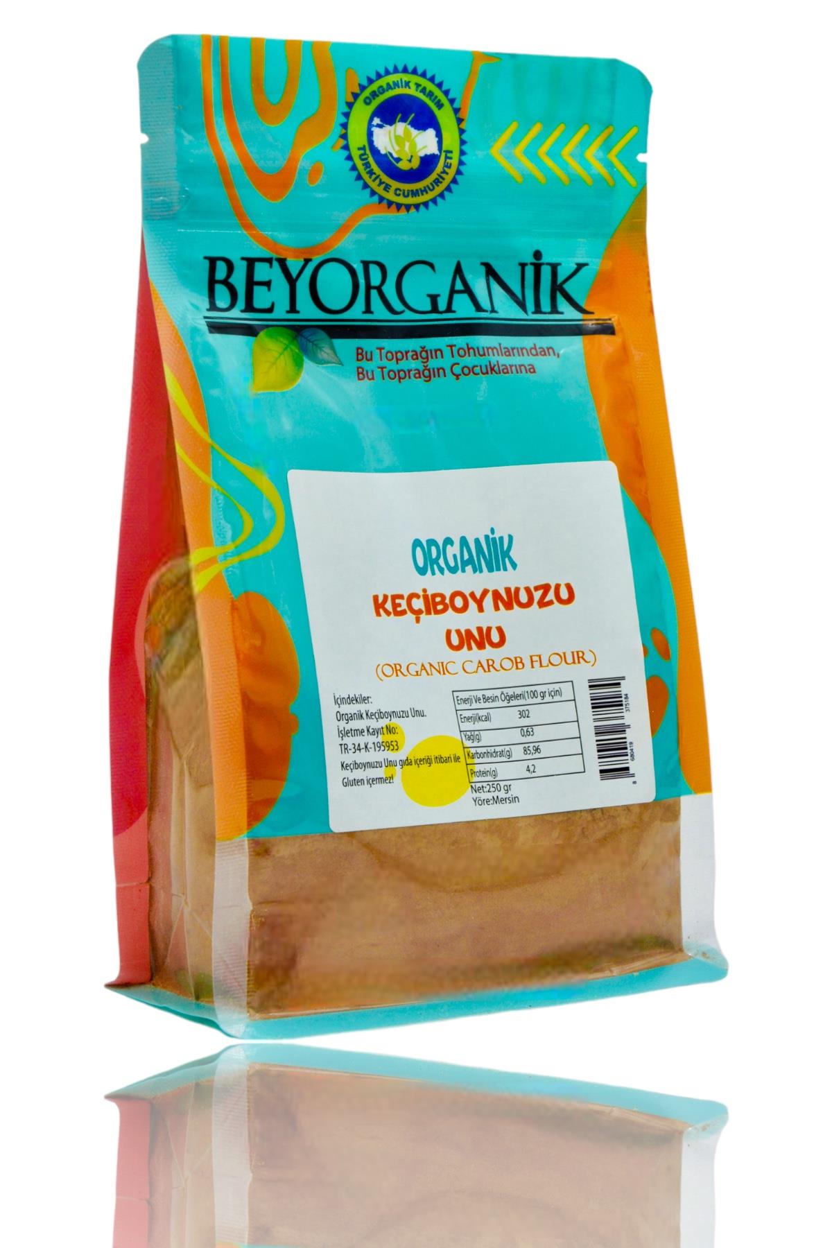 BEYORGANİK-Organik Keçiboynuzu Unu 250gr   (Pestisit ve Aflatoksin Analizli)-12 Adet