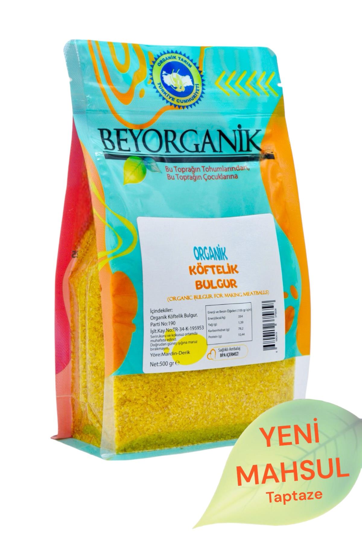 BEYORGANİK-Organik Köftelik Bulgur 500gr    (Pestisit ve Aflatoksin Analizli)-12 Adet