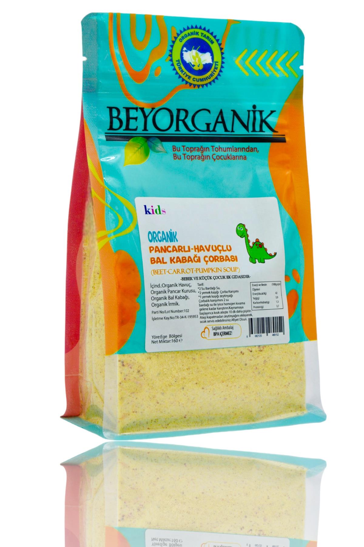 BEYORGANİK-Organik Pancarlı Havuçlu Bal Kabağı Çorbası 160gr     (PESTİSİT VE AFLATOKSİN ANALİZLİ)-12 Adet