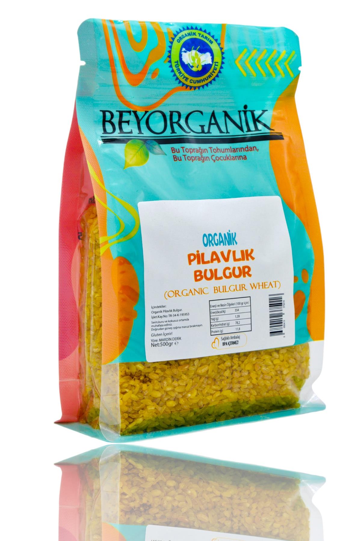 BEYORGANİK-Organik Pilavlık Bulgur 500gr   (Pestisit ve Aflatoksin Analizli)-12 Adet