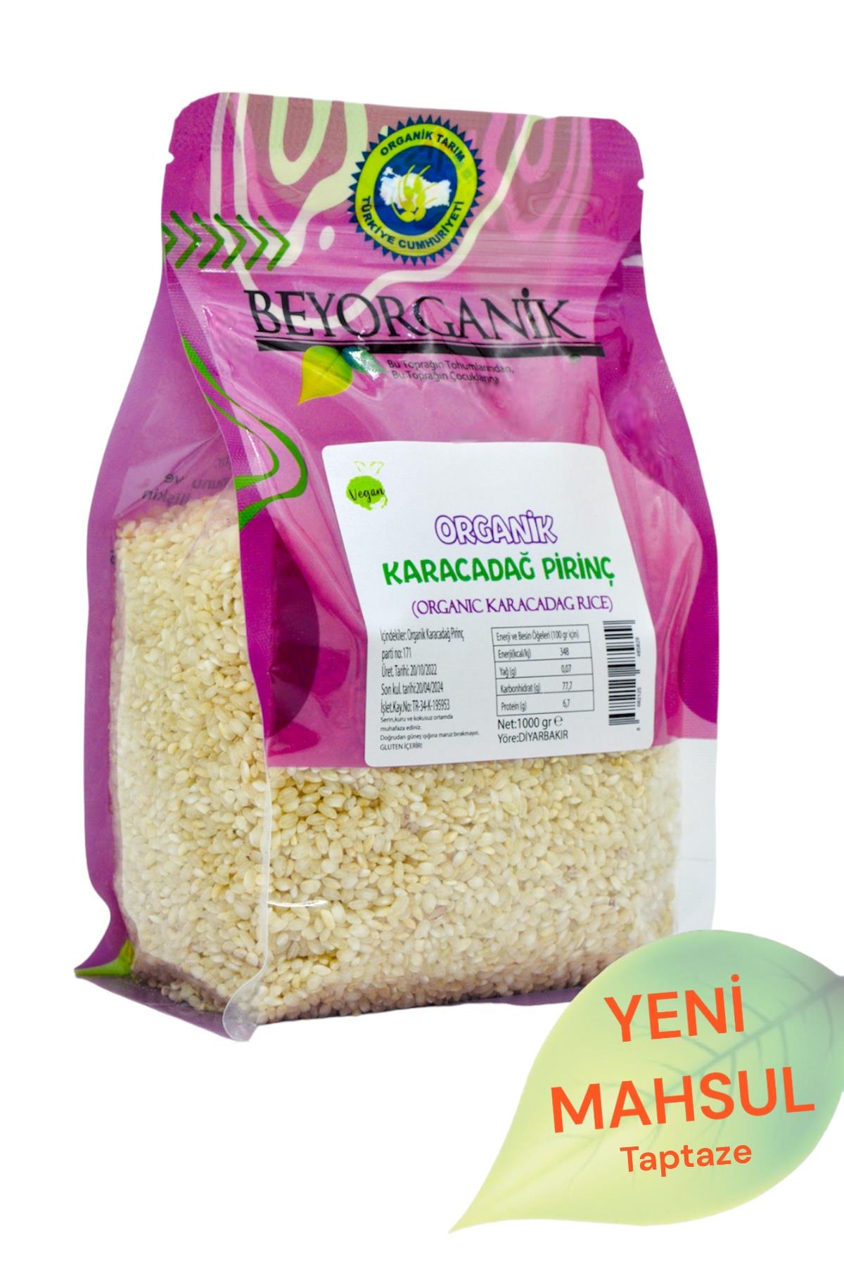 BEYORGANİK-Organik Pirinç Karacadağ 1kg    (PESTİSİT VE AFLATOKSİN ANALİZLİ)-12 Adet