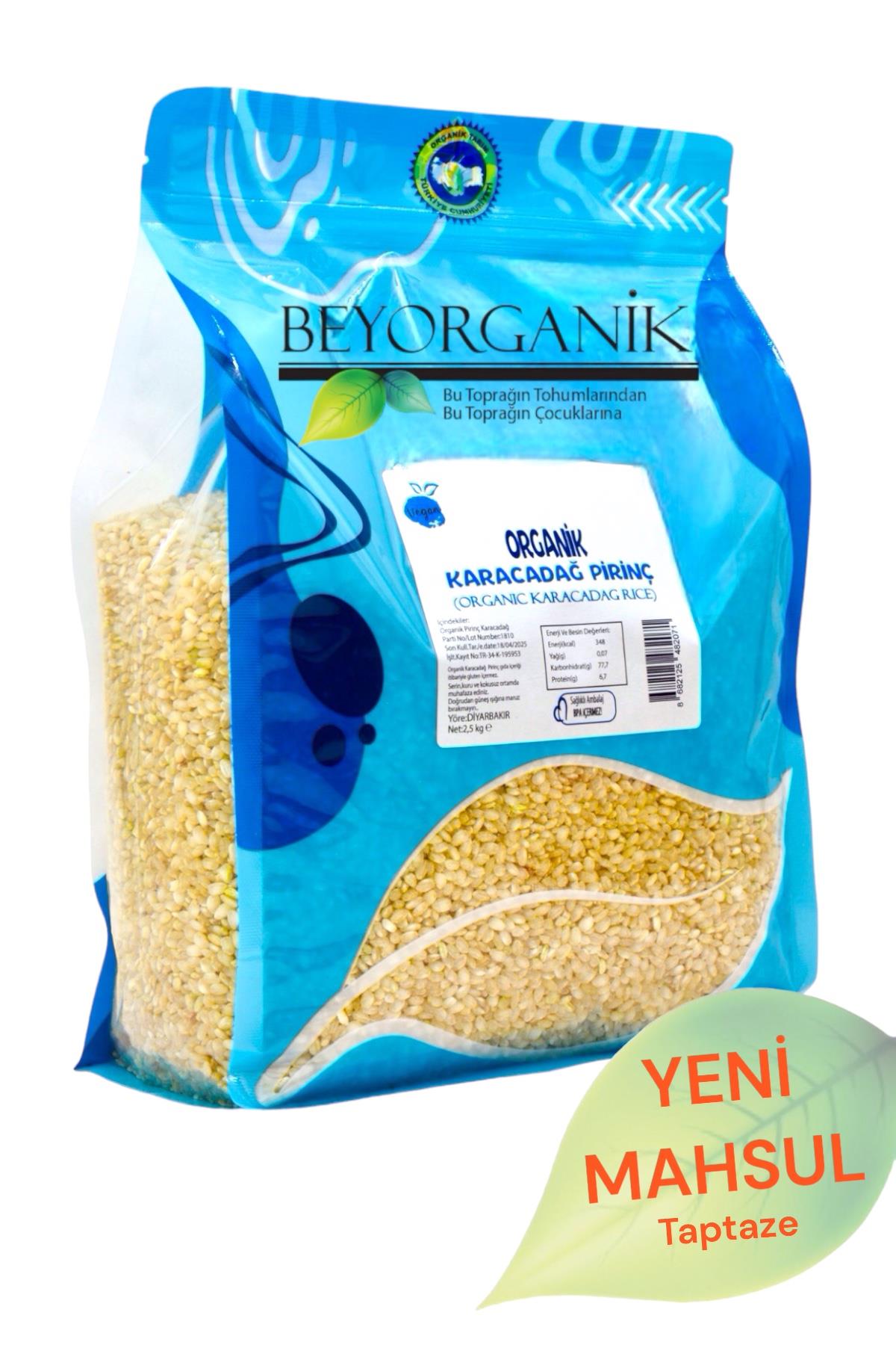 BEYORGANİK-Organik Pirinç Karacadağ 2,5kg  (PESTİSİT VE AFLATOKSİN ANALİZLİ)-12 Adet
