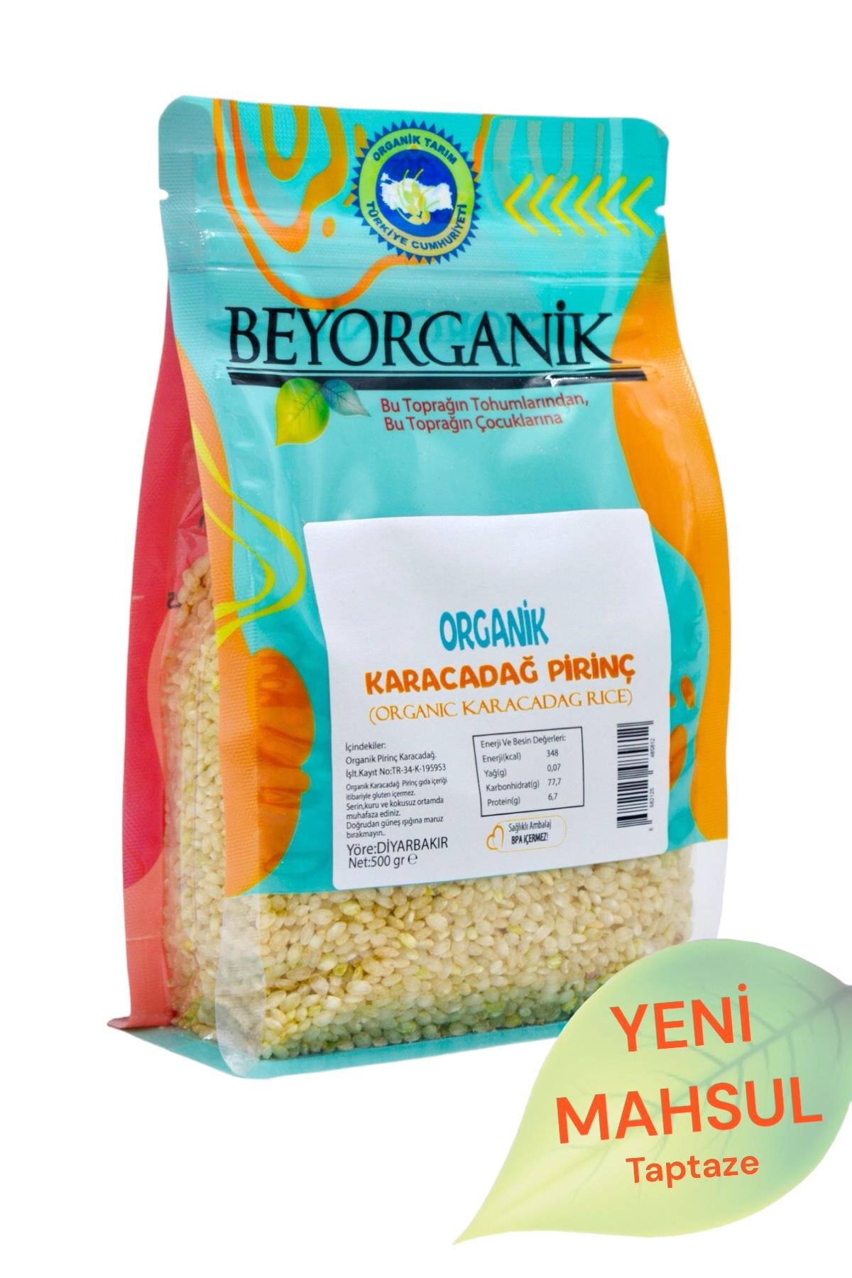 BEYORGANİK-Organik Pirinç Karacadağ 500gr   (PESTİSİT VE AFLATOKSİN ANALİZLİ)-12 Adet