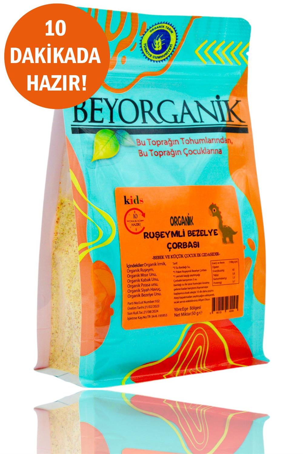 BEYORGANİK-Organik Ruşeymli Bezelye Çorbası 50gr   10 Dakikada Hazır +12ay     (PESTİSİT VE AFLATOKSİN ANALİZLİ)-12 Adet