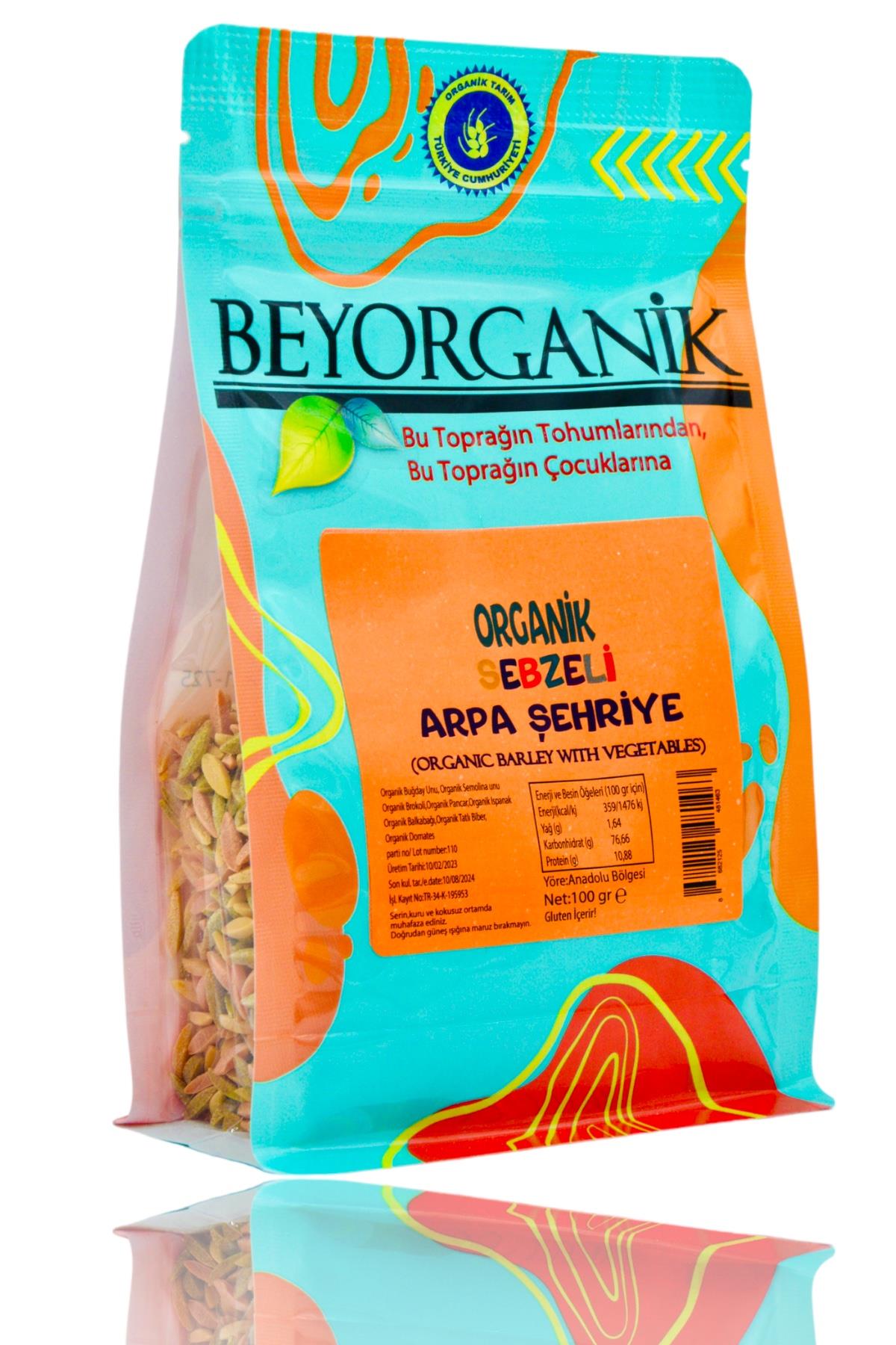 BEYORGANİK-Organik Sebzeli Arpa Şehriye 100gr-12 Adet