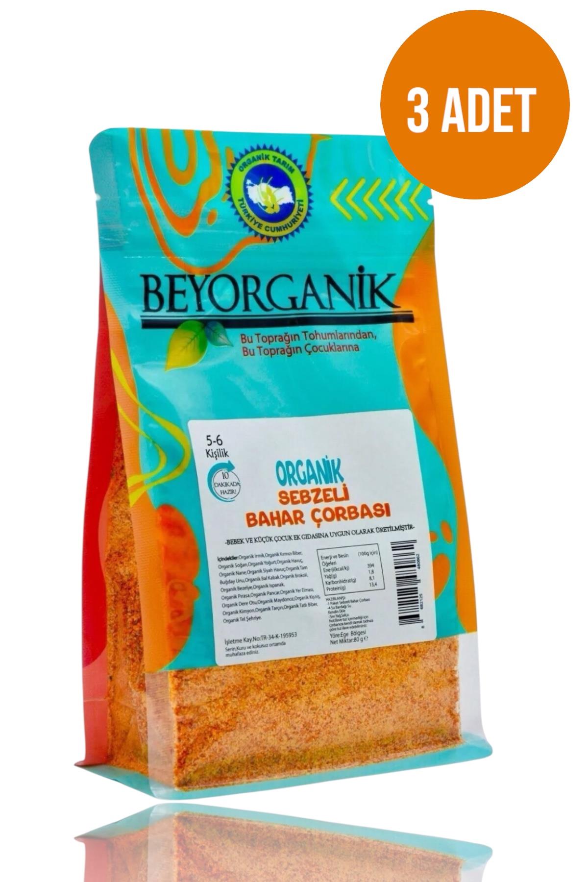 BEYORGANİK-Organik SEBZELİ BAHAR ÇORBASI 80gr           10 Dakika Hazır 3adet       (PESTİSİT VE AFLATOKSİN ANALİZLİ)-12 Adet