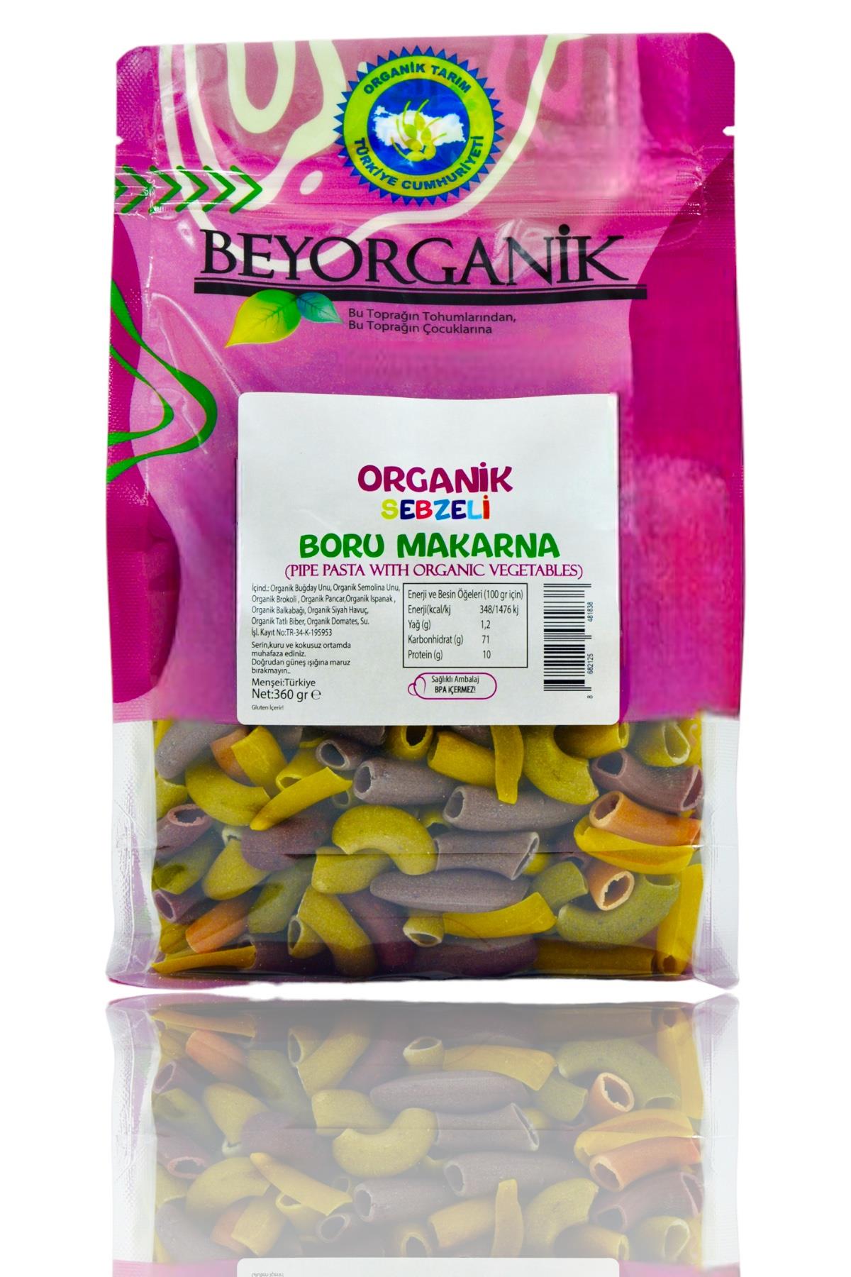 BEYORGANİK-Organik Sebzeli Boru Makarna %35 Sebzeli 360gr     (PESTİSİT VE AFLATOKSİN ANALİZLİ)-12 Adet