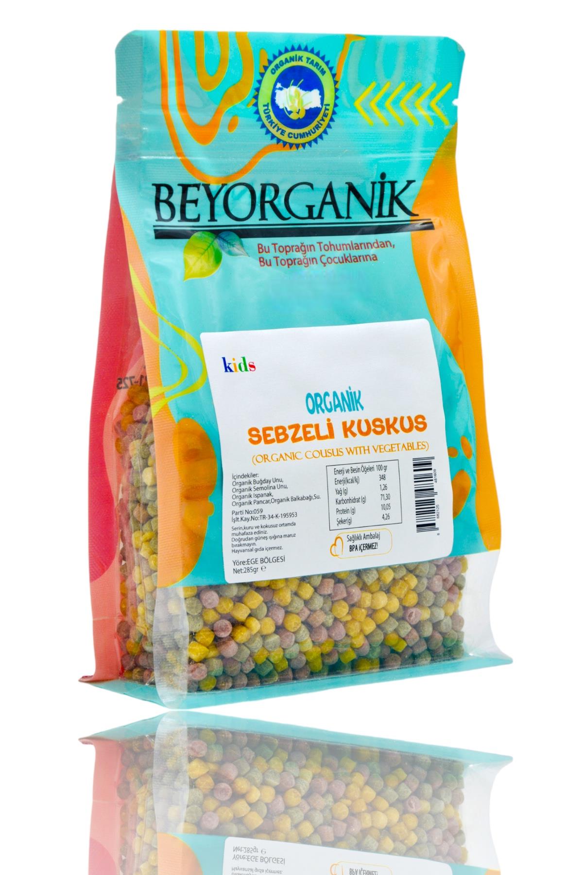 BEYORGANİK-Organik Sebzeli Kuskus 285gr +8ay  (PESTİSİT VE AFLATOKSİN ANALİZLİ)-12 Adet