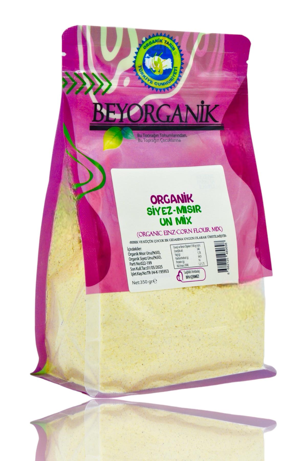 BEYORGANİK-Organik Siyez-Mısır Un Mix 350gr (PESTİSİT VE AFLATOKSİN ANALİZLİ)-12 Adet
