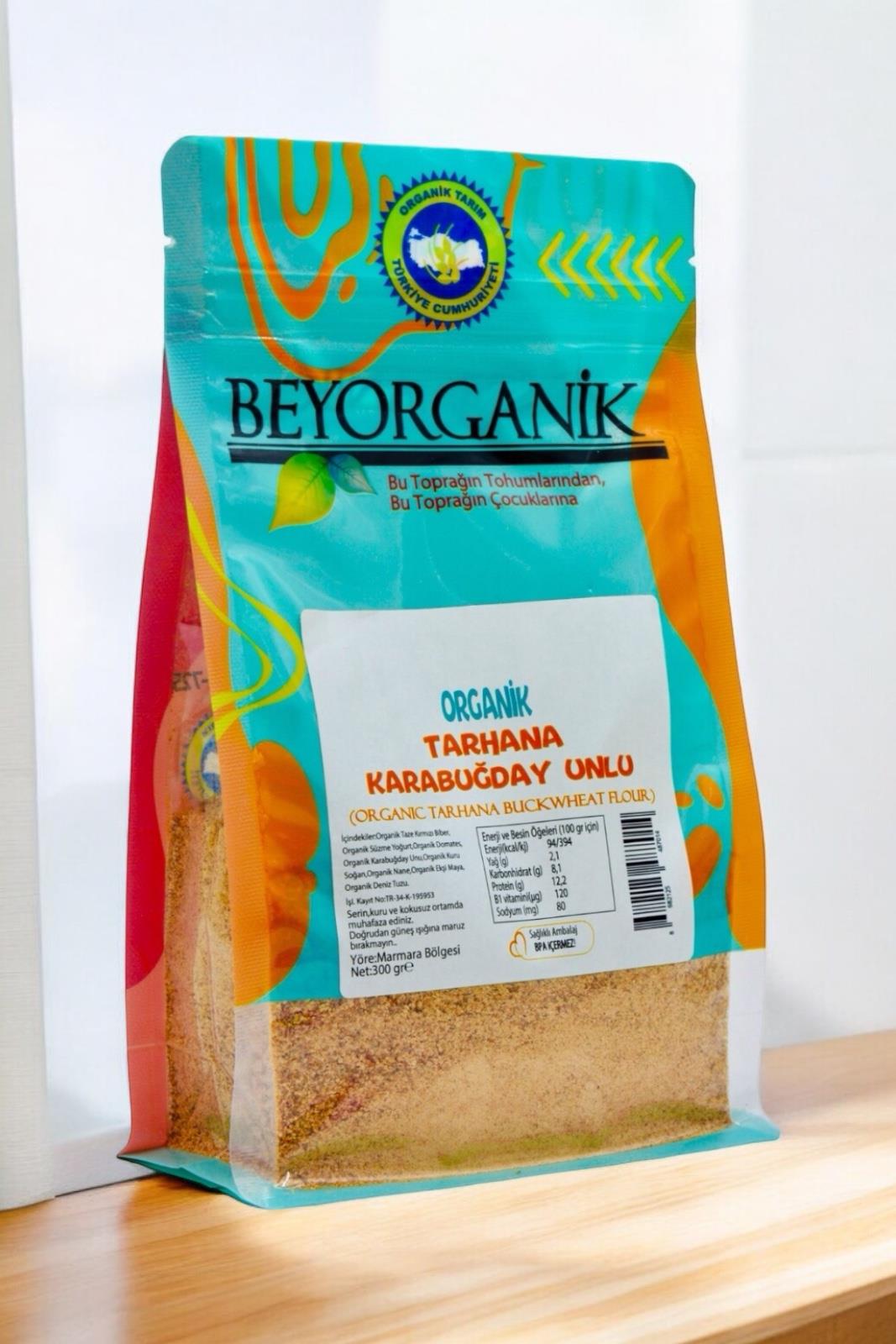 BEYORGANİK-Organik Tarhana Karabuğday Unlu 300gr    (Pestisit ve Aflatoksin Analizli)-12 Adet