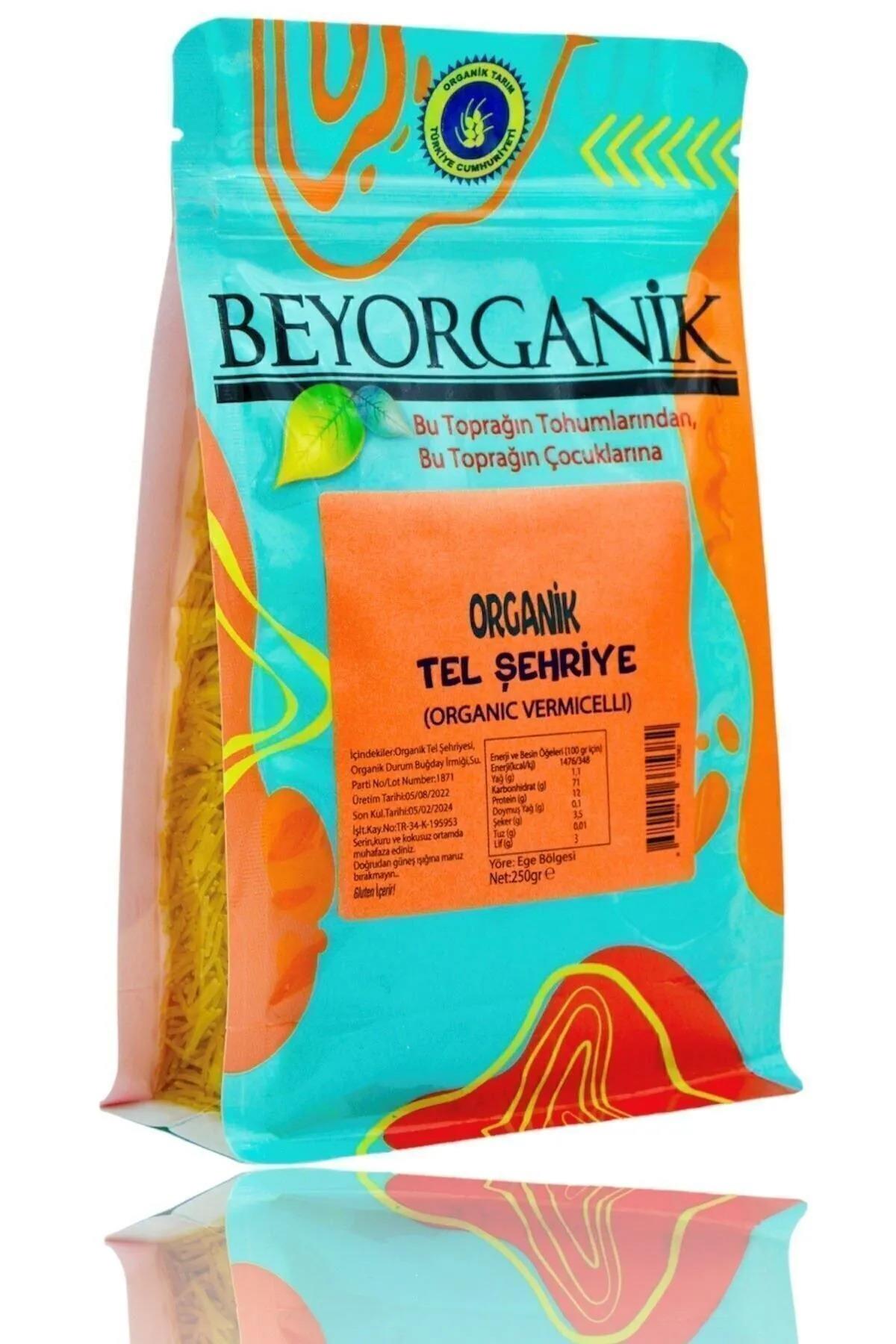 BEYORGANİK-Organik Tel Şehriye 250gr    (PESTİSİT VE AFLATOKSİN ANALİZLİ)-12 Adet