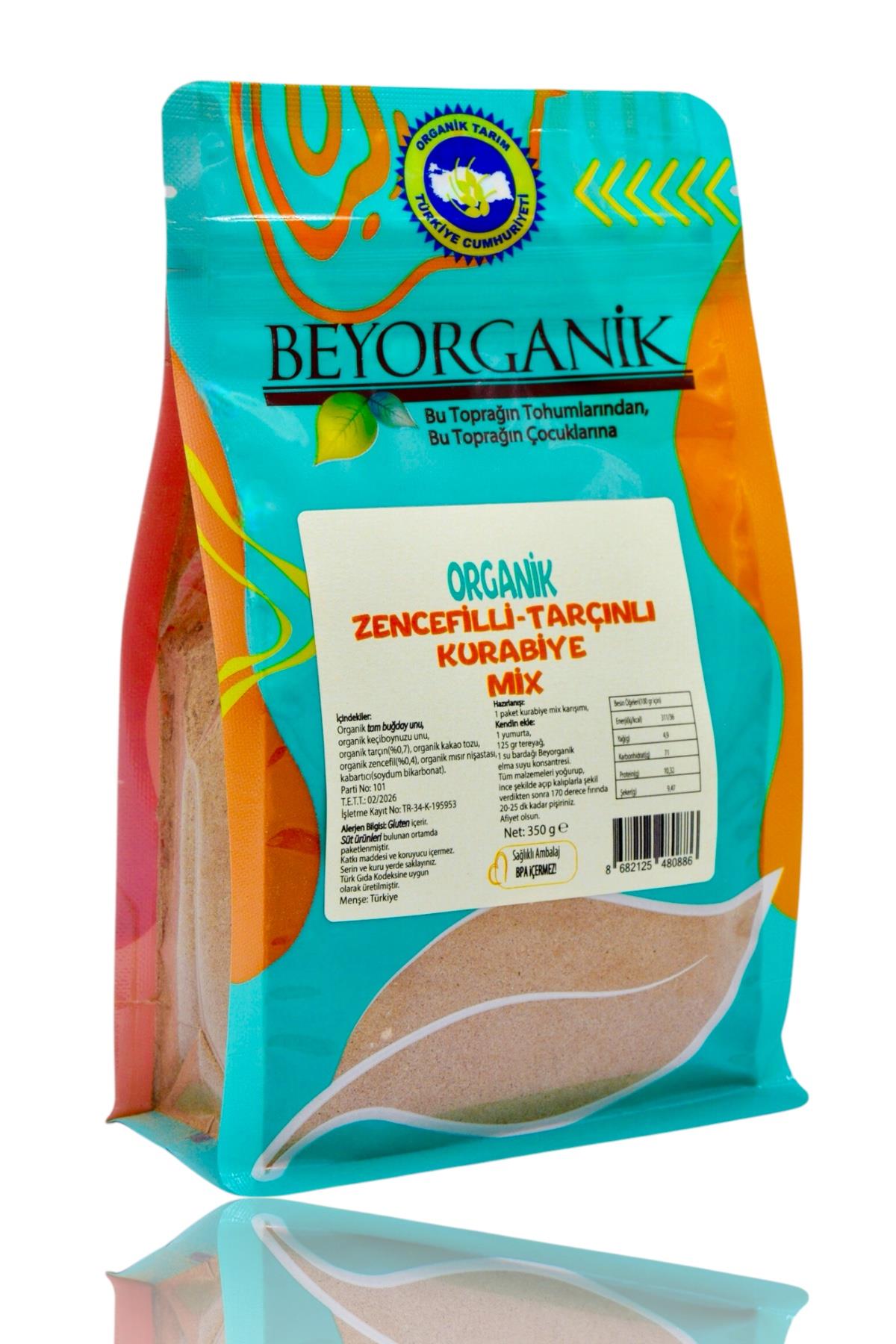 BEYORGANİK-Organik Zencefilli-Tarçınlı Yılbaşı Kurabiye mix 350gr (PESTİSİT VE AFLATOKSİN ANALİZLİ)-12 Adet
