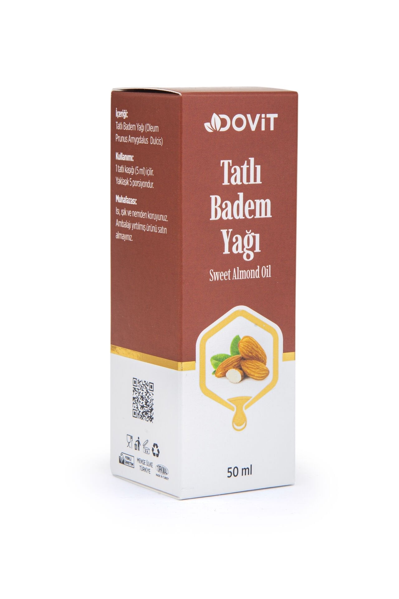 DOVİT TATLI BADEM YAĞI 50 ML (SOĞUK SIKIM)-12 Adet